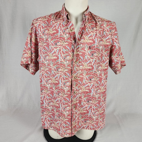 Kahala Shirts Kahala Xl Red Chili Pepper Flying Fish Hawaiian Shirt